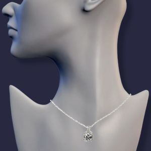 Yalice Dainty  Square Crystal Silver-Tone Necklace Chain Short Necklace